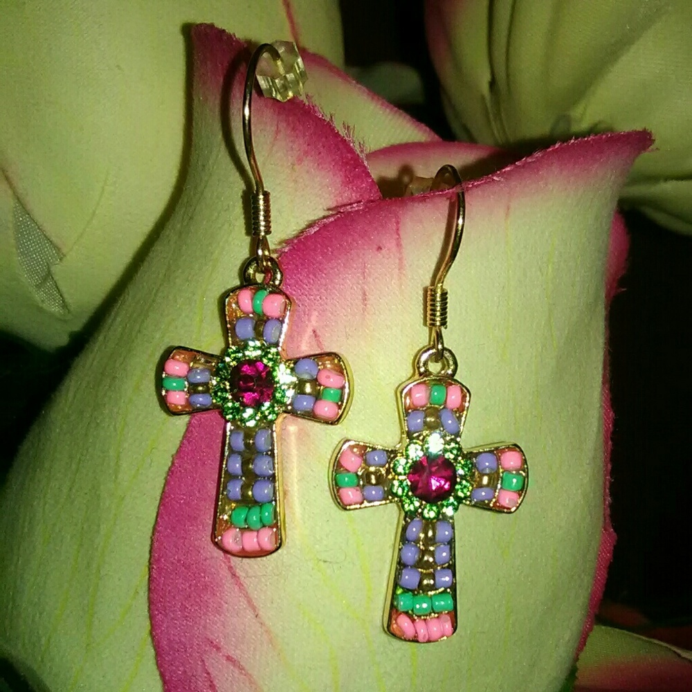 ⭐Cross Earrings⭐⭐⭐⭐ - Picture 2 of 3